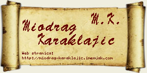 Miodrag Karaklajić vizit kartica